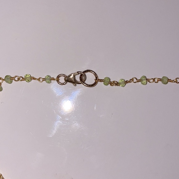 New Faceted Peridot necklace with Quartz pendant - Picture 4 of 6